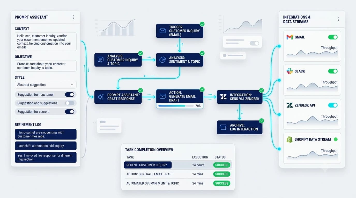 AI automation workflow visual for Rahul Saini profile