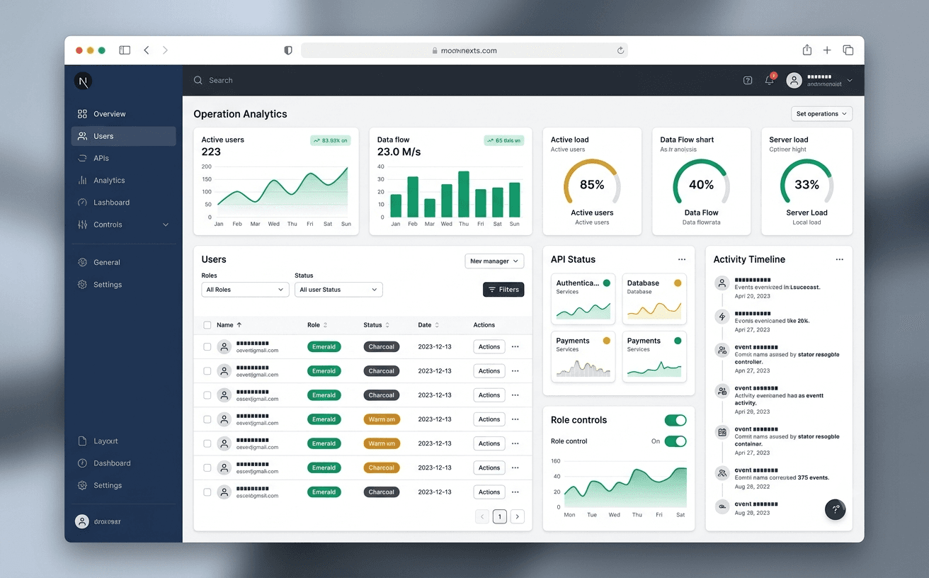 Next.js Custom Admin Dashboard visual preview